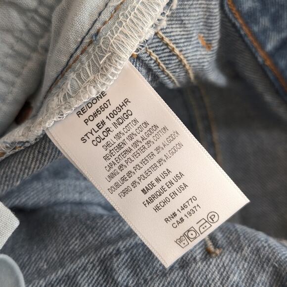 NWT Re/Done Levi's 1003HR Indigo Denim High-rise Skinny jeans, size 27 - Picture 11 of 11